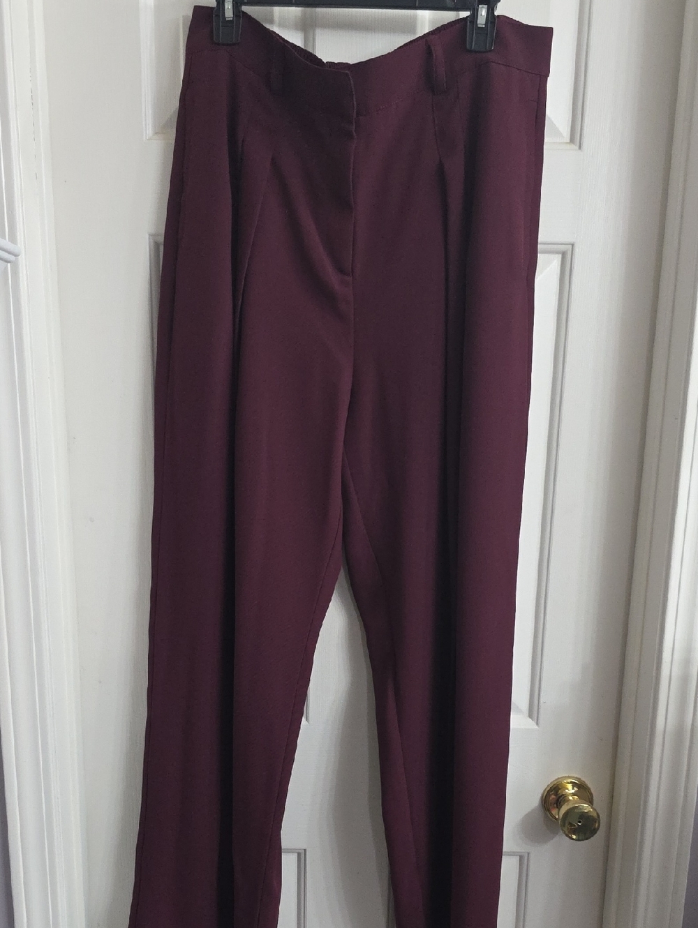 River Island Straight-Leg High-Waist Pants in Plum